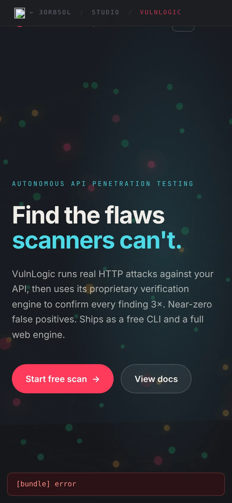 VulnLogic page, phone